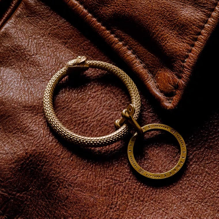 Brass Ouroboros Key Ring