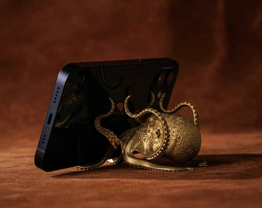 Brass Octopus Phone Rack