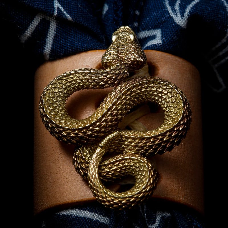 Brass Rattlesnake Brooch