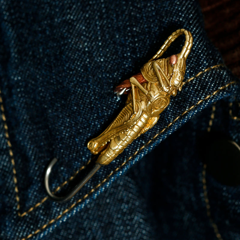 Brass & Stainless Steel Grasshopper Pin