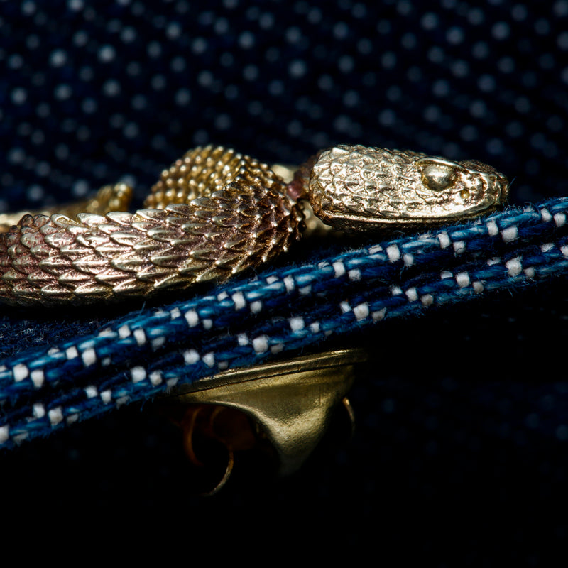 Brass Rattlesnake Brooch