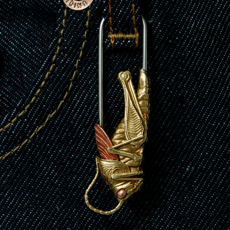 Brass & Stainless Steel Grasshopper Pin