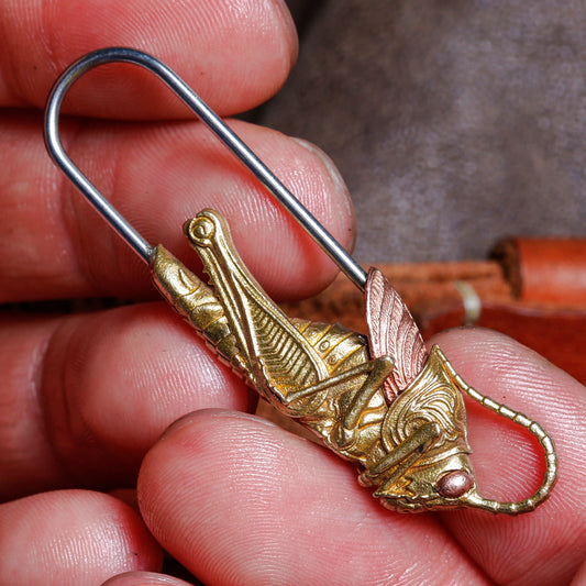Brass & Stainless Steel Grasshopper Pin