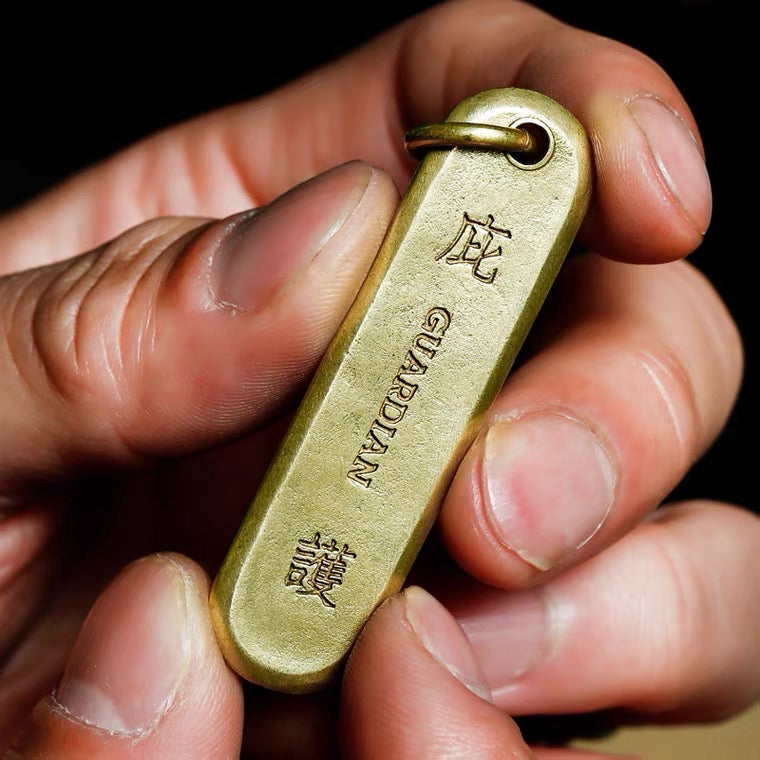 Brass Lucky Gecko Key Tag