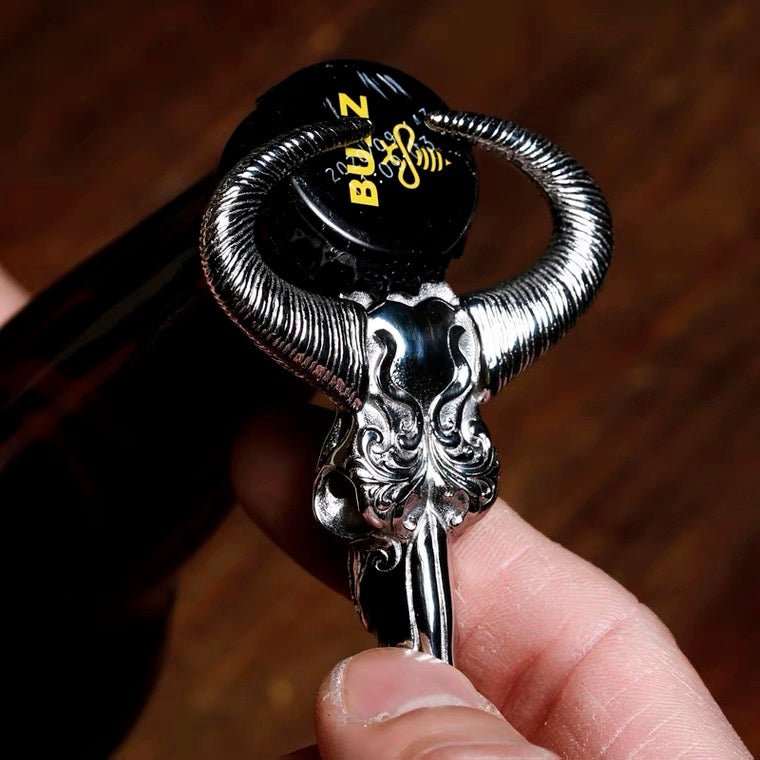 Stainless Steel Bull Skull Bottle Opener