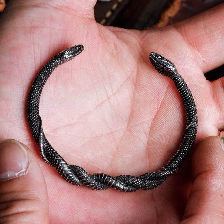Silver Double Snake Bracelet