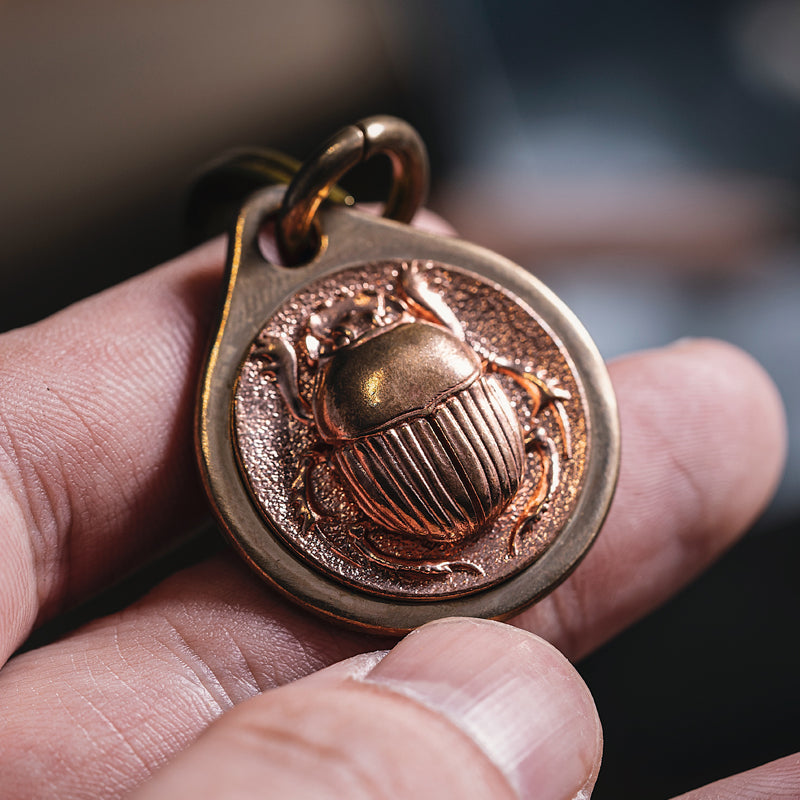 Brass Dung Beetle Pendant