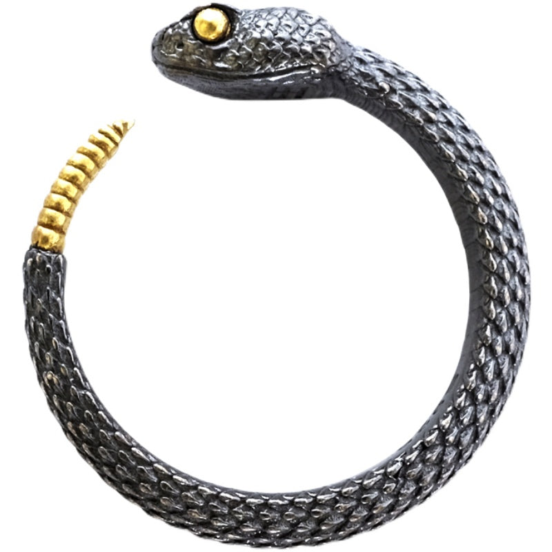 Silver and Brass Rattlesnake Ring