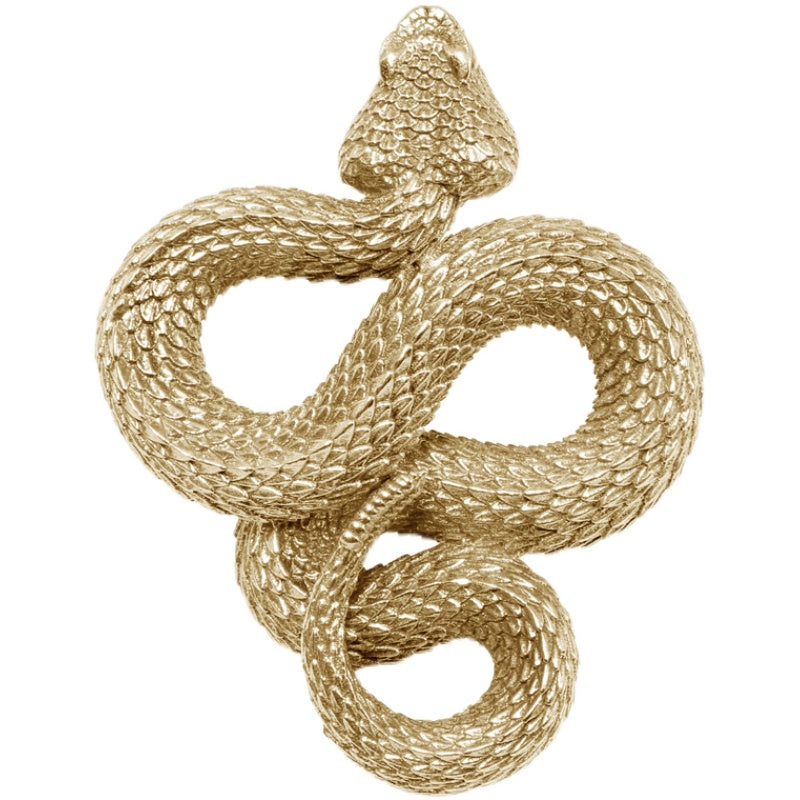 Brass Rattlesnake Brooch