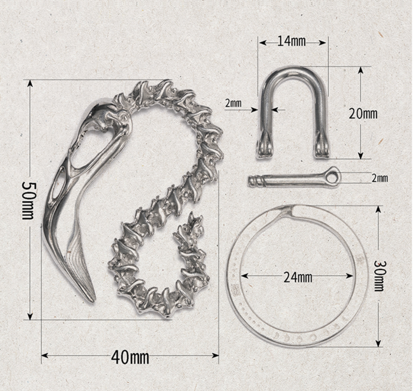 Stainless Steel Flamingo Bone Key Hook